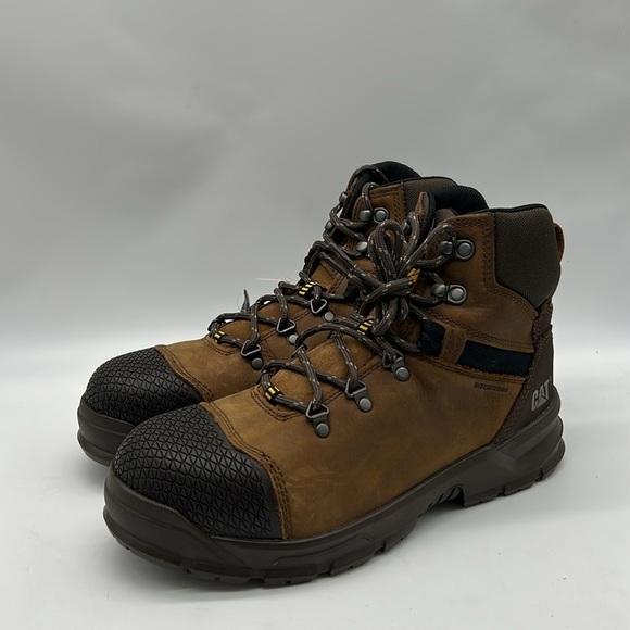 2067- CAT Caterpillar Steel Toe Waterproof Work Boots Men’s Size 13 Brown NWT - Picture 4 of 9